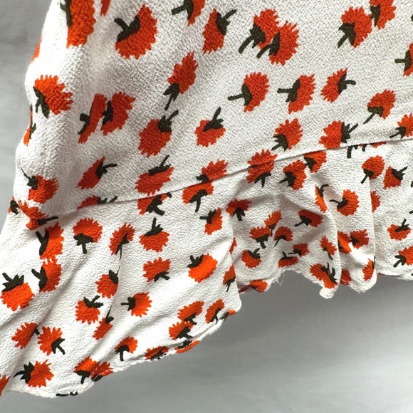 Diane von Furstenberg DVF Elly Floral Print Crepe Ruffle Mini Dress Size 4 - Picture 9 of 10